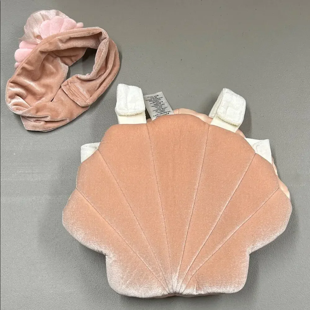 Pottery Barn Kids Baby Royal Pearl Blush Pink Bodysuit & Headband 6-12 Month NWT